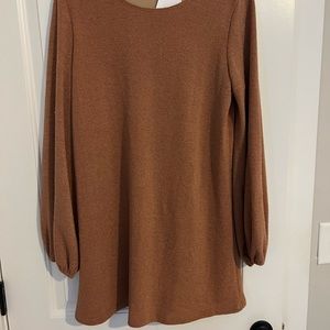 Tan Long Sleeve Dress